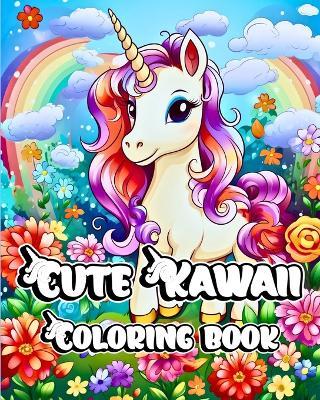 Cute Kawaii Coloring Book: Adorable Unicorn Designs for Childrens - Luna B Helle - cover