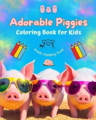 Adorable Piggies - Coloring Book for Kids - Creative Scenes of Funny Little Pigs - Perfect Gift for Children: Cheerful Images of Lovely Piggies for Children's Relaxation and Fun - Animart Publishing House - cover