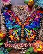 New Large Print Butterflies Adult Coloring Book: Butterfly Dreams Adult Coloring For Stress Relief and Relaxation, One Sided