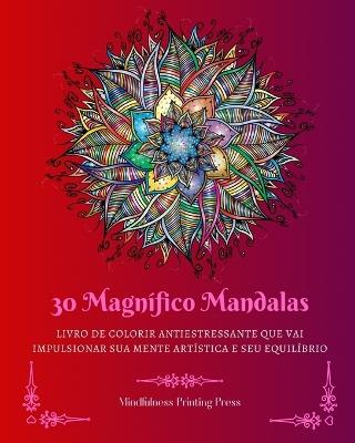 30 Magn?fico Mandalas: Livro de colorir antiestressante que vai impulsionar sua mente art?stica - Mindfulness Printing Press - cover