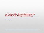 A Friendly Introduction to MATLAB Programming