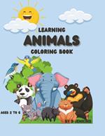 Learning Animals: Coloring Book