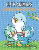 Cute Animals Coloring Book for Kids: Fun and Easy Designs with Sloths, Llamas, Bears, Horses, Dolphins, Dogs, Cats