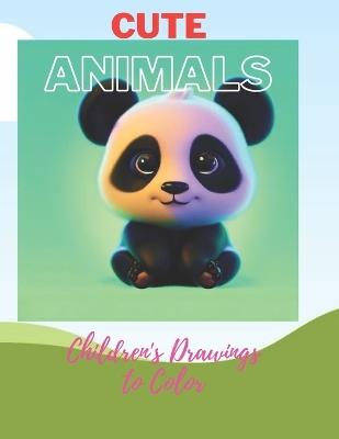 Cute animals: Children's drawings to color - Bernardo Carvalho - cover