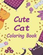 Cute Cat Coloring Book: simple and fun designs