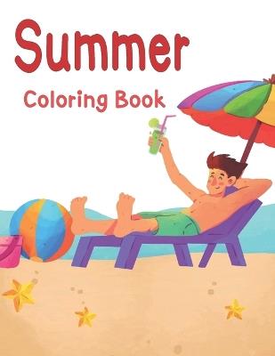 Summer Coloring Book: Easy Large Print Summer Coloring Book - Oussama Zinaoui - cover