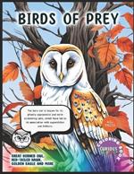 Birds of Prey, Kids Nature Book, Barn Owls, Red-Tailed Hawks, Golden Eagles and more: Educational Coloring Book