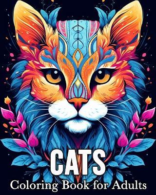 Cats Coloring Book for Adults: 50 Cute Images for Stress Relief and Relaxation - Mandykfm Bb - cover