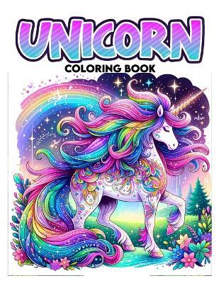 Unicorn coloring book: with Magical Unicorns, Beautiful Flowers, and Relaxing Fantasy Scenes.colouring For Adult - Katrina Marsh Art - cover