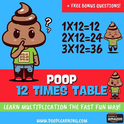 Poop 12 Times Table - Learn Multiplication Facts Fast the Fun Way