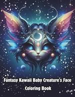 Fantasy Kawaii Baby Creature's Face coloring book: Fun Coloring Pages with Adorable kawaii baby Creature's face Illustrations For Boys, Girls, Kids. For All Ages Stress Relief & Relaxation.