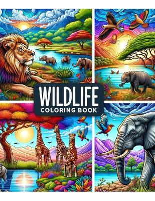 Wildlife coloring book: Amazing Wild Animals Grayscale.colouring For Adult - Brandon Reid Art - cover