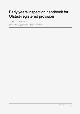 Early Years Inspection Handbook for Ofsted-Registered Provision - Ofsted - cover