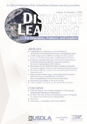 Distance Learning Volume 19 Number 4 2022 - cover