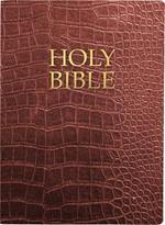 Kjver Holy Bible, Large Print, Walnut Alligator Bonded Leather, Thumb Index: (King James Version Easy Read, Red Letter, Burgundy)