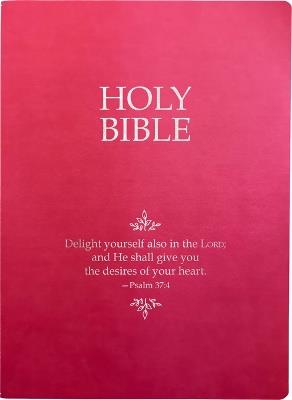 Kjver Holy Bible, Delight Yourself in the Lord Life Verse Edition, Large Print, Berry Ultrasoft: (King James Version Easy Read, Red Letter, Pink, Psalm 37:4) - Whitaker House - cover