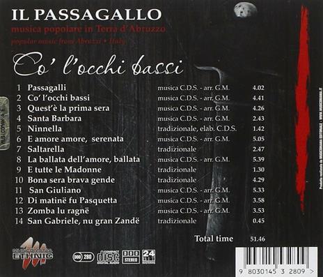 Co' l'occhi bassi. Musica popolare in terra d'Abruzzo - CD Audio di Il Passagallo - 2