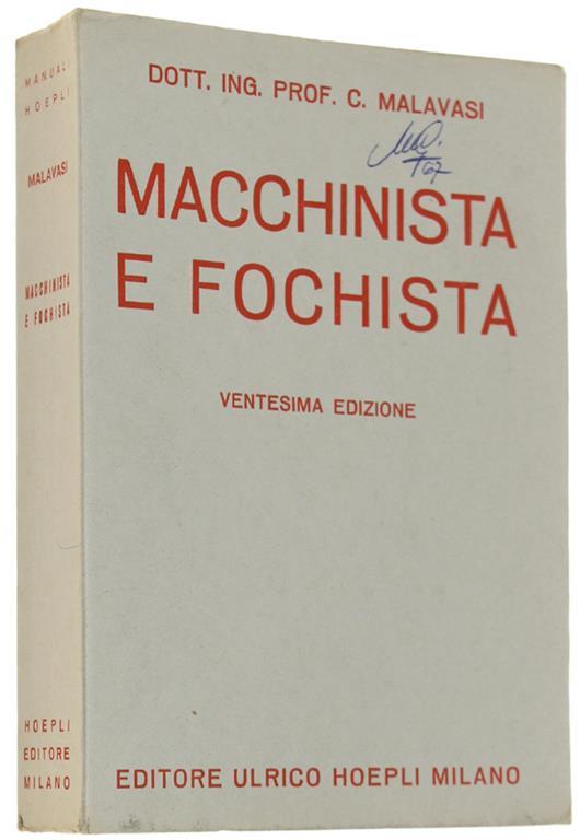 Macchinista E Fochista Celeste Malavasi Libro Usato Hoepli Manuali Ibs