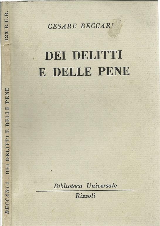 Dei Delitti E Delle Pene - 