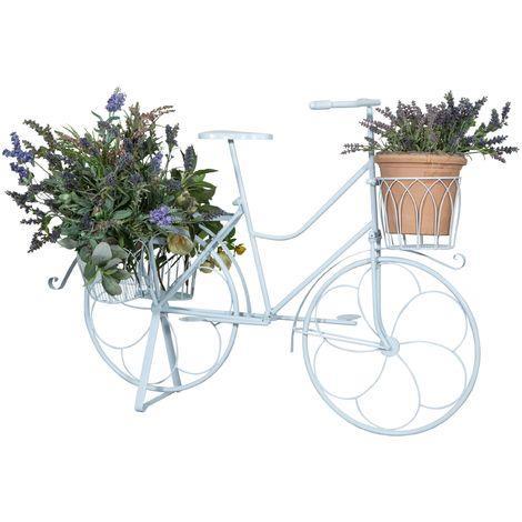 Porta Fiori In Ferro Battuto.Bicicletta Portafiori In Ferro Battuto Finitura Bianca Anticata Biscottini Casa E Cucina Ibs