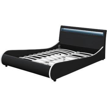 Letto Imbottito Corium Valencia Con Illuminazione Led Letto Moderno Pelle Pull Up Con Rete A Doghe Di Legno Corium Casa E Cucina Ibs