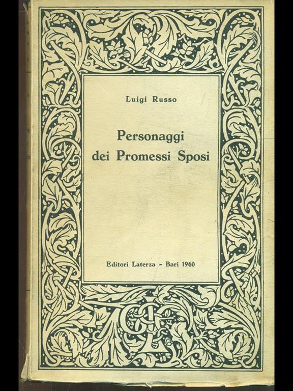 Personaggi Dei Promessi Sposi Luigi Russo Libro Usato Laterza Biblioteca Di Cultura Moderna Ibs