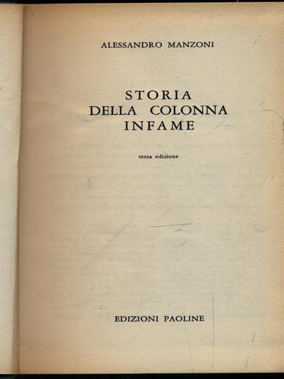 I promessi sposi / Storia della colonna infame by Alessandro Manzoni