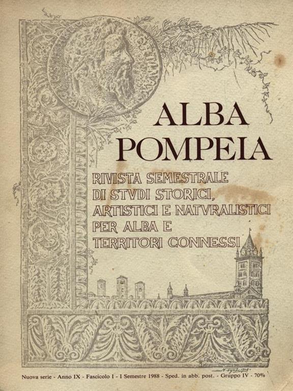 Alba Pompeia Fasc I I Semestre 1988 Libro Usato Nd Ibs